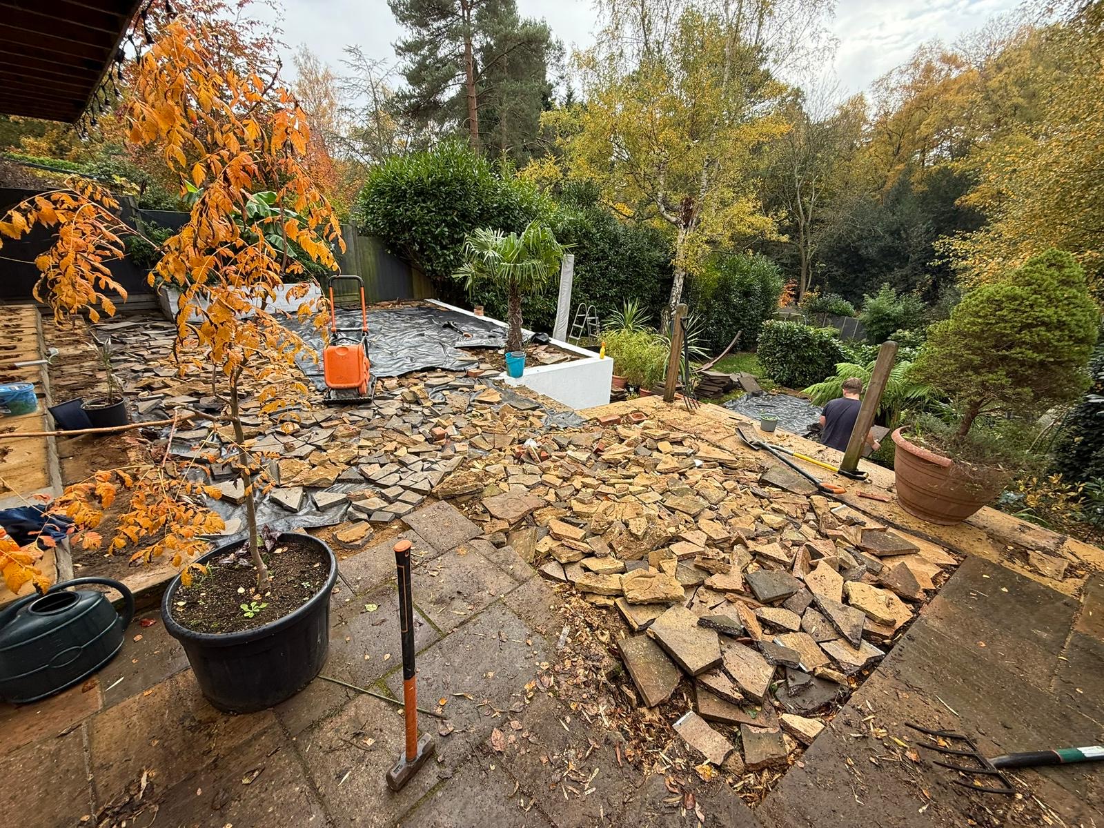 Elevated Patio Garden Transformation - Before